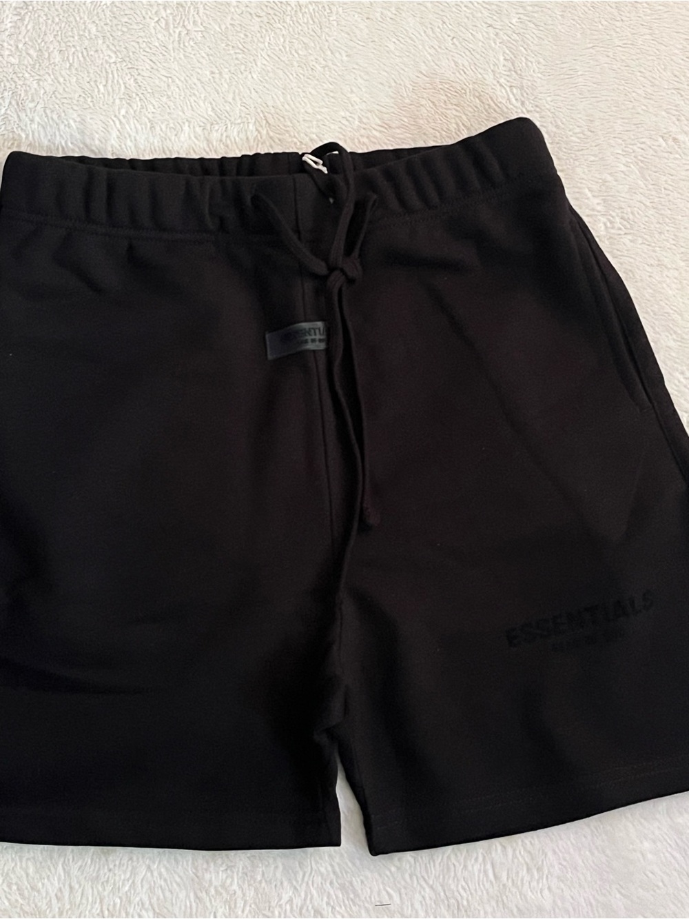Essentials Men's Black Drawstring Shorts